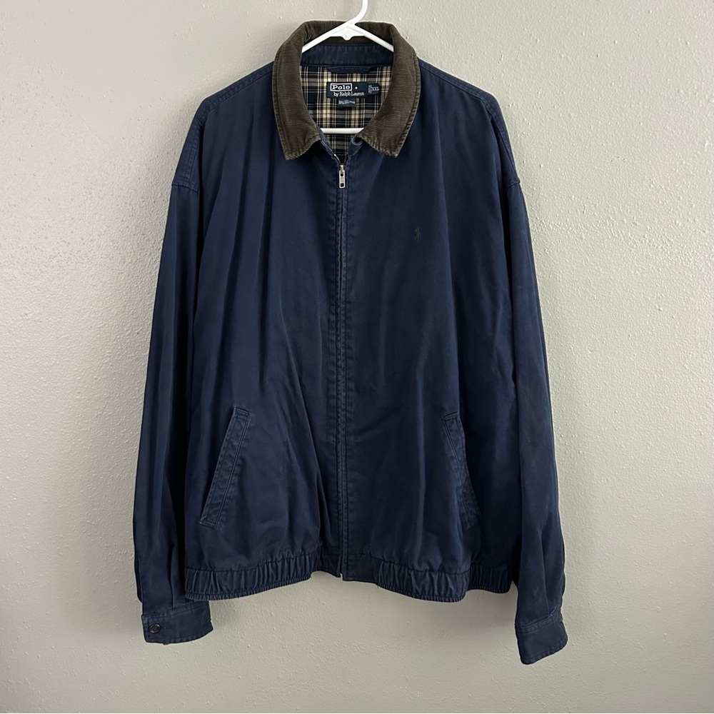 Vintage Polo Ralph Lauren Blue Harrington Bomber Jacket Chore Barn Coat Mens XXL